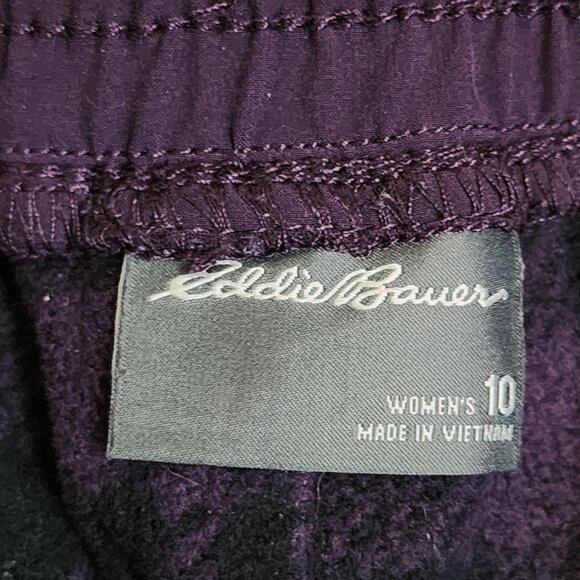 Eddie Bauer Pants Womens Size 10 Purple Pull On Fleece Lined Outdoor Gorpcore - Picture 4 of 8